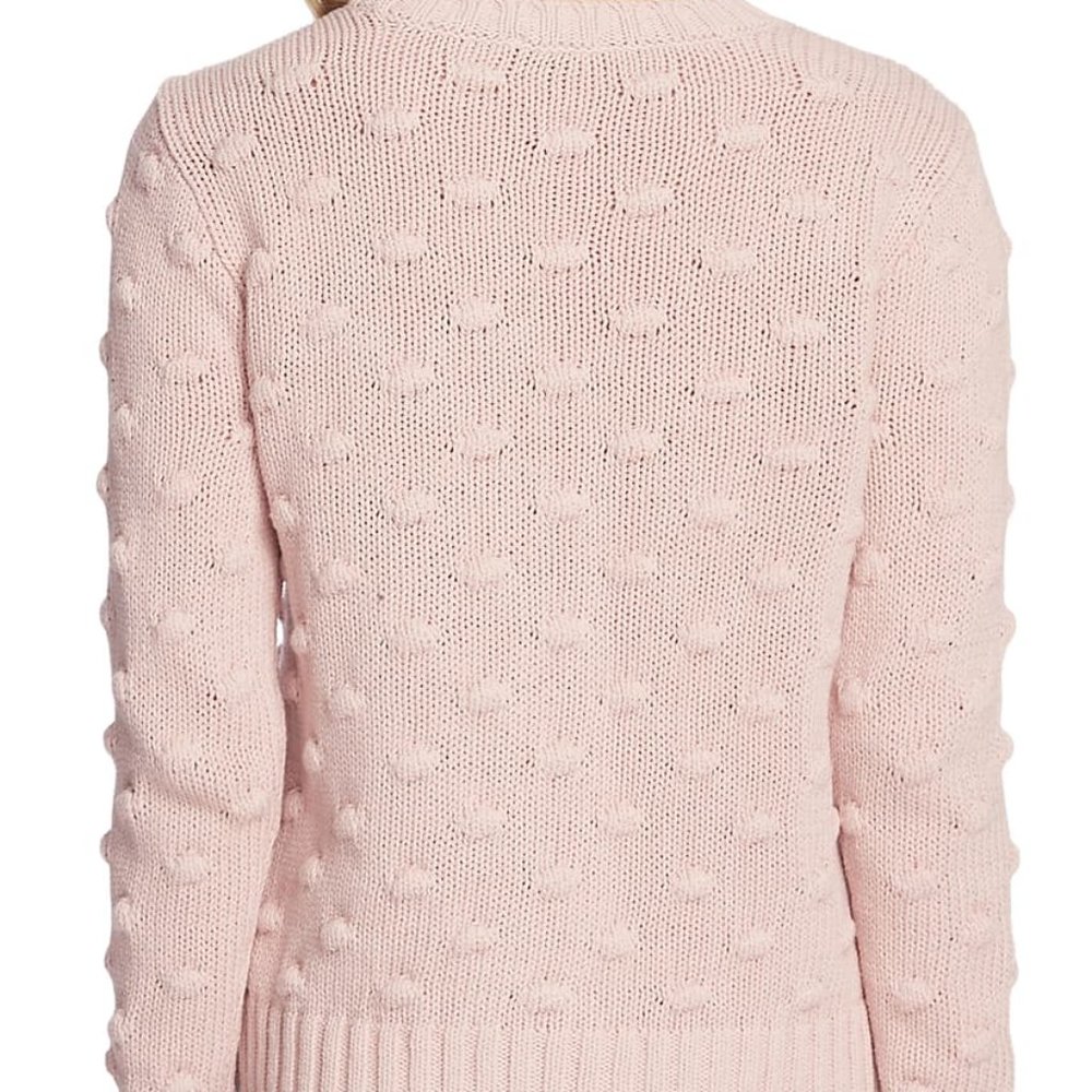 Vince Camuto Cotton Popcorn Sweater Soft Pink - Picture 2 of 8